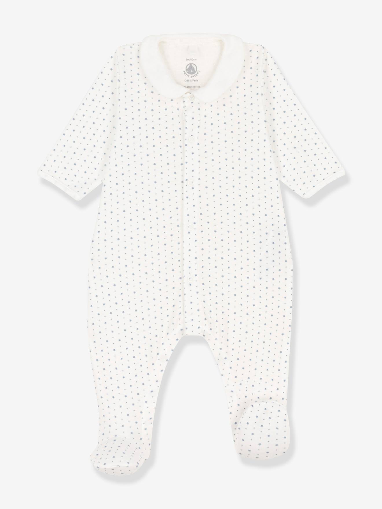 Sleepsuit in Organic Cotton, by Petit Bateau white