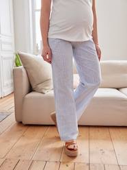 Striped Wide-Leg Trousers, for Maternity