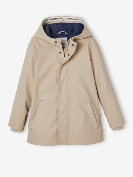 rubber hooded raincoat