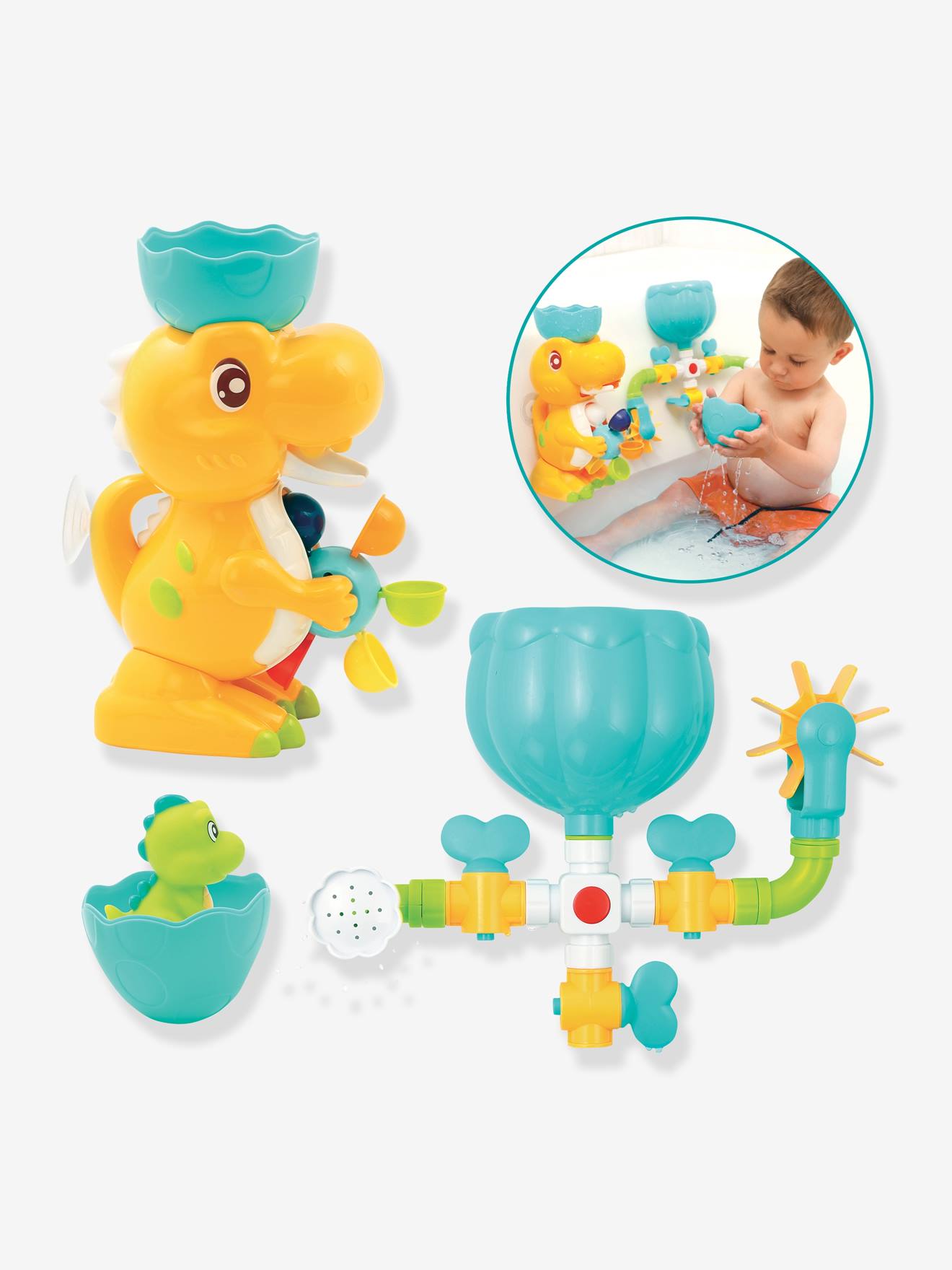 Dino Bath Set, LUDI multicoloured, Nursery Vertbaudet