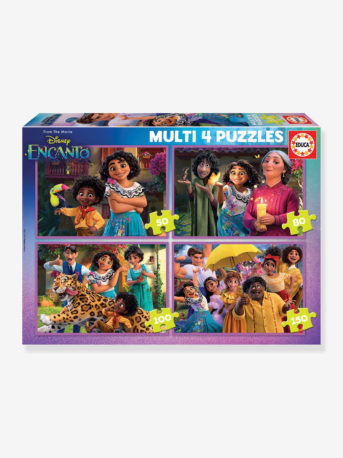 4 Progressive Disney Encanto Puzzles - 50 150 - EDUCA multicoloured