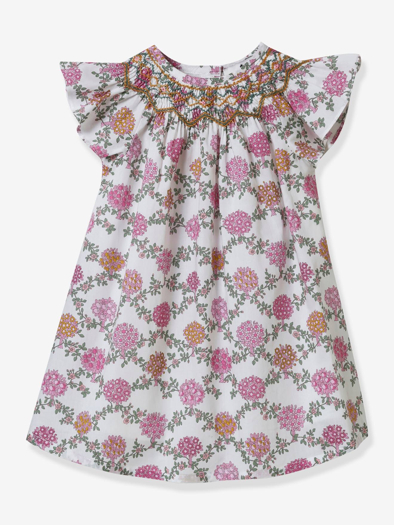 Ana Dress for Babies in Liberty(r) Fabric - Parties & Weddings Collection by CYRILLUS printed white