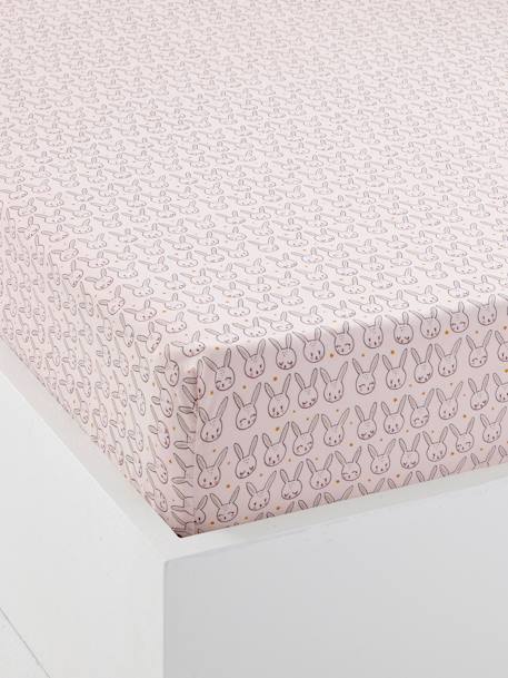 Baby Fitted Sheet Magic Theme Light Pink Print Bedding Decor Vertbaudet