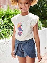 Girls-Tops-Sleeveless Top with Bird, for Girls