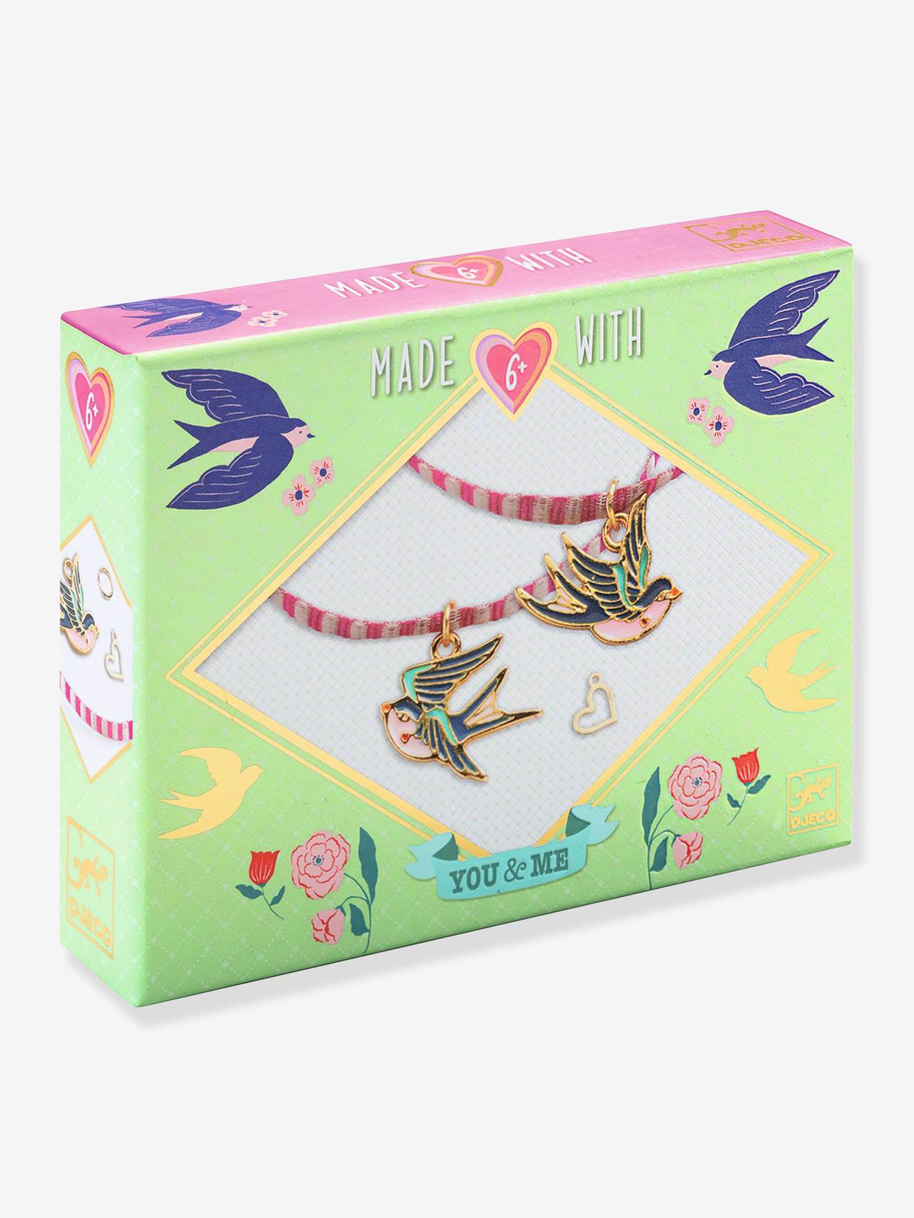 You & Me Bracelet, Birds Ribbon by DJECO green