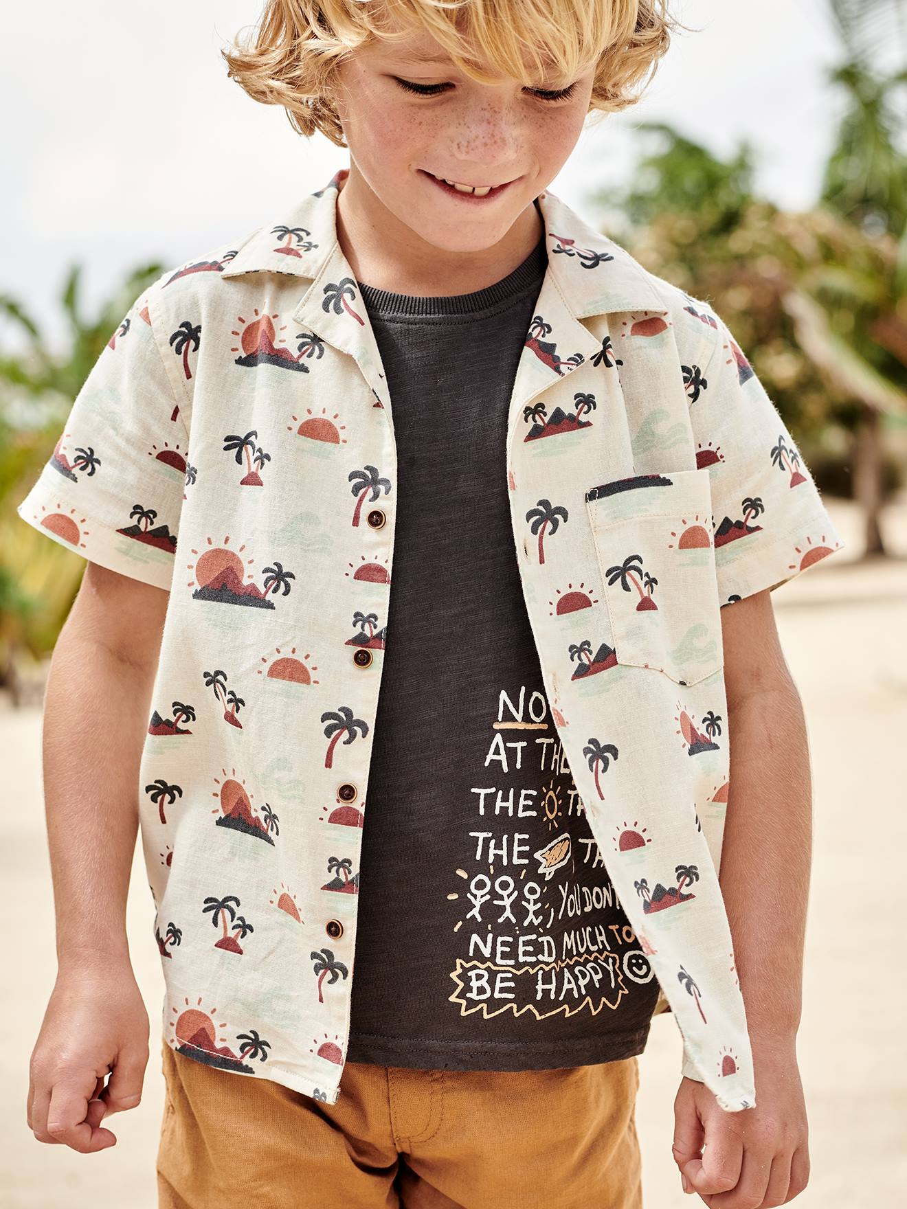 T-Shirt with Surfing Text Motif