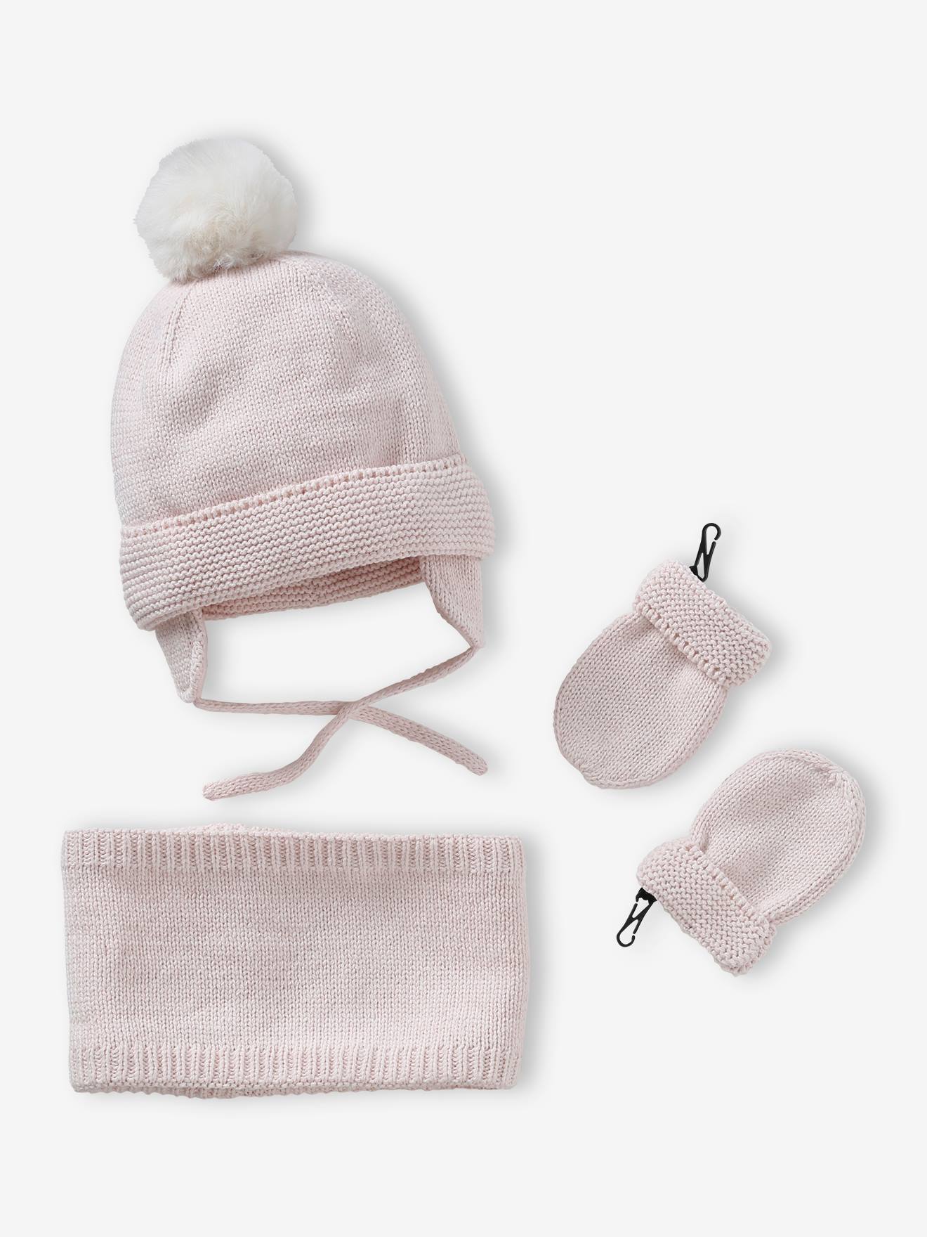 Baby girl cheap hat mitten set