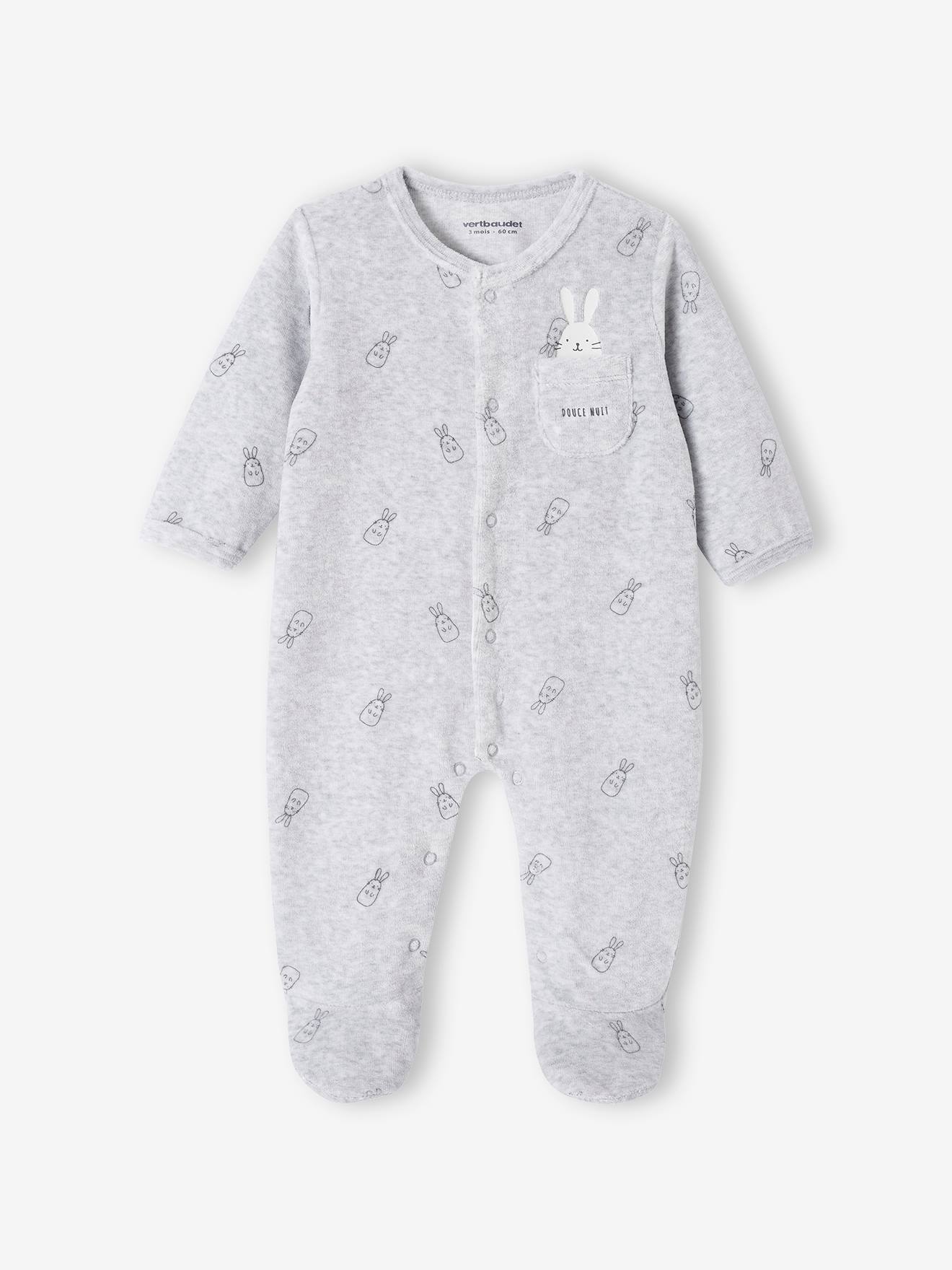 Bunnies Sleepsuit in Velour