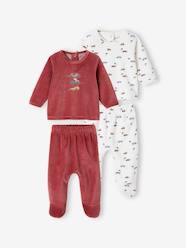 Pack of 2 Velour Pyjamas, Cars, for Babies