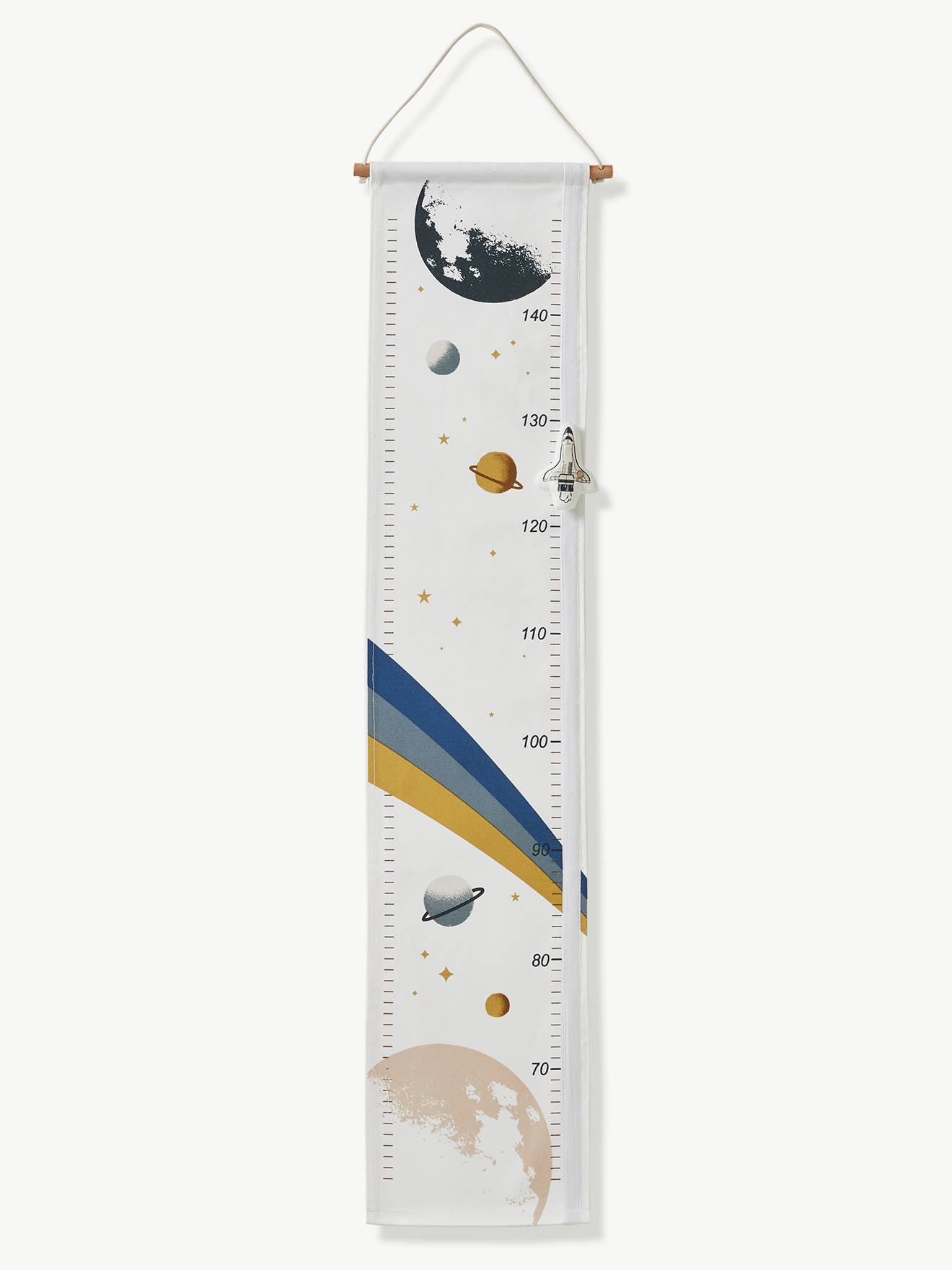 Rocket Growth Chart in Fabric printed blue