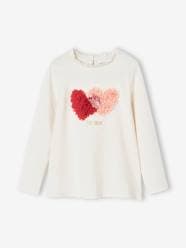 Girls-Top with Fancy Motif with Shaggy Rag Details for Girls