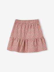Corduroy Skirt with Ruffle & Floral Print for Girls