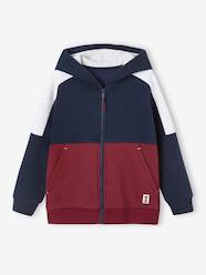 Boys-Sportswear-Sports Jacket with Zip & Hood, Colourblock Effect, for Boys