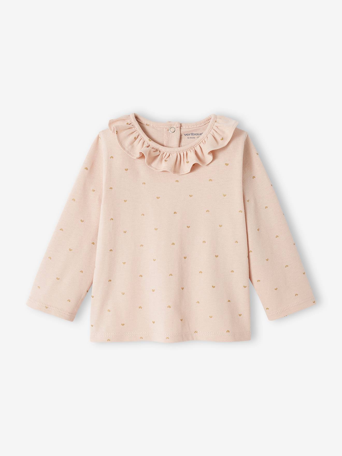 Top with Frill on the Neckline, for Baby Girls rosy