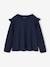 Ruffled Long Sleeve Top for Girls, BASICS dusky pink+ecru+navy blue 