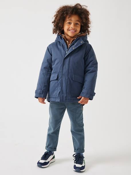 3-in-1 Parka with Removable Bodywarmer for Boys - blue medium solid ...