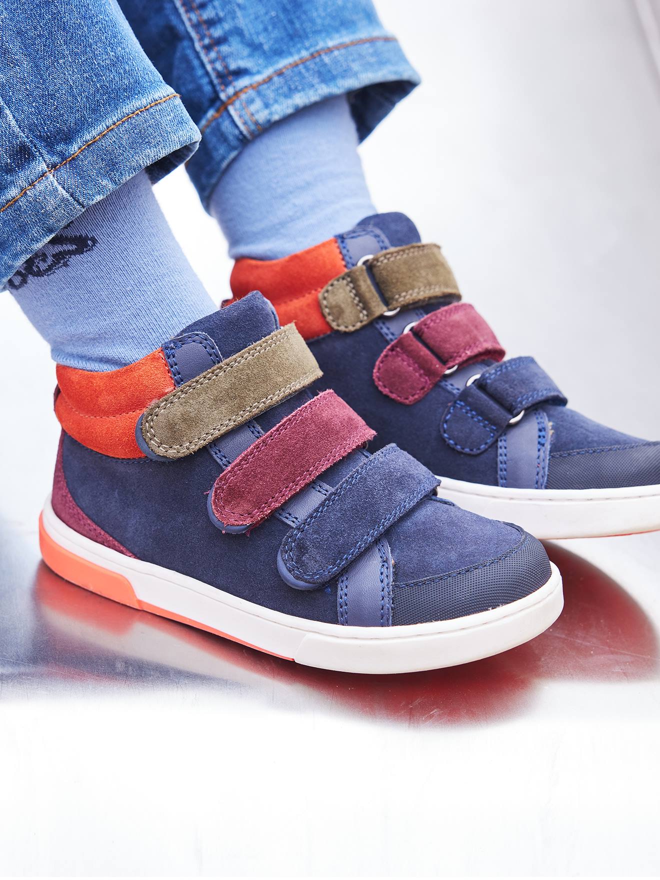 High-Top Leather Trainers for Children