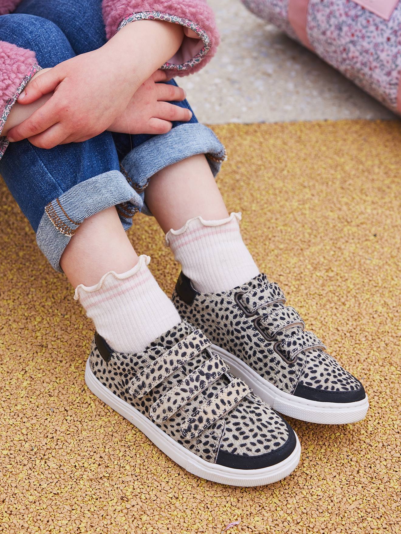 Hook-and-Loop Trainers in Fancy Leather