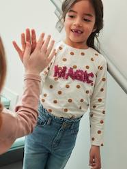 Girls-Printed Top with Crimped Inscription in Relief, for Girls