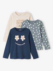 Girls-Pack of 3 Long Sleeve Tops for Girls