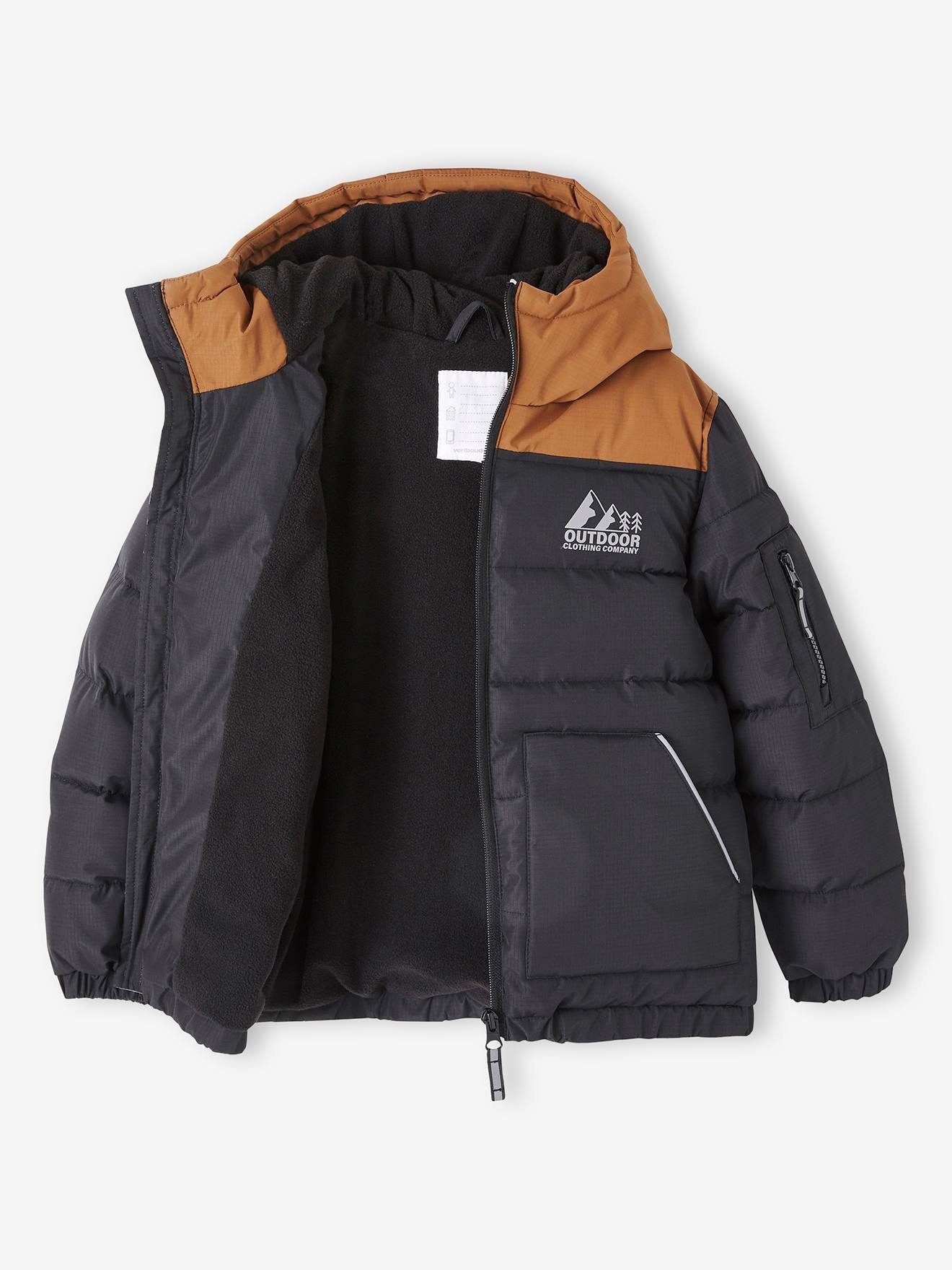 Two tone Hooded Jacket with Recycled Polyester Padding for Boys hazel