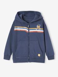 Boys-Striped Zipped Hoodie for Boys