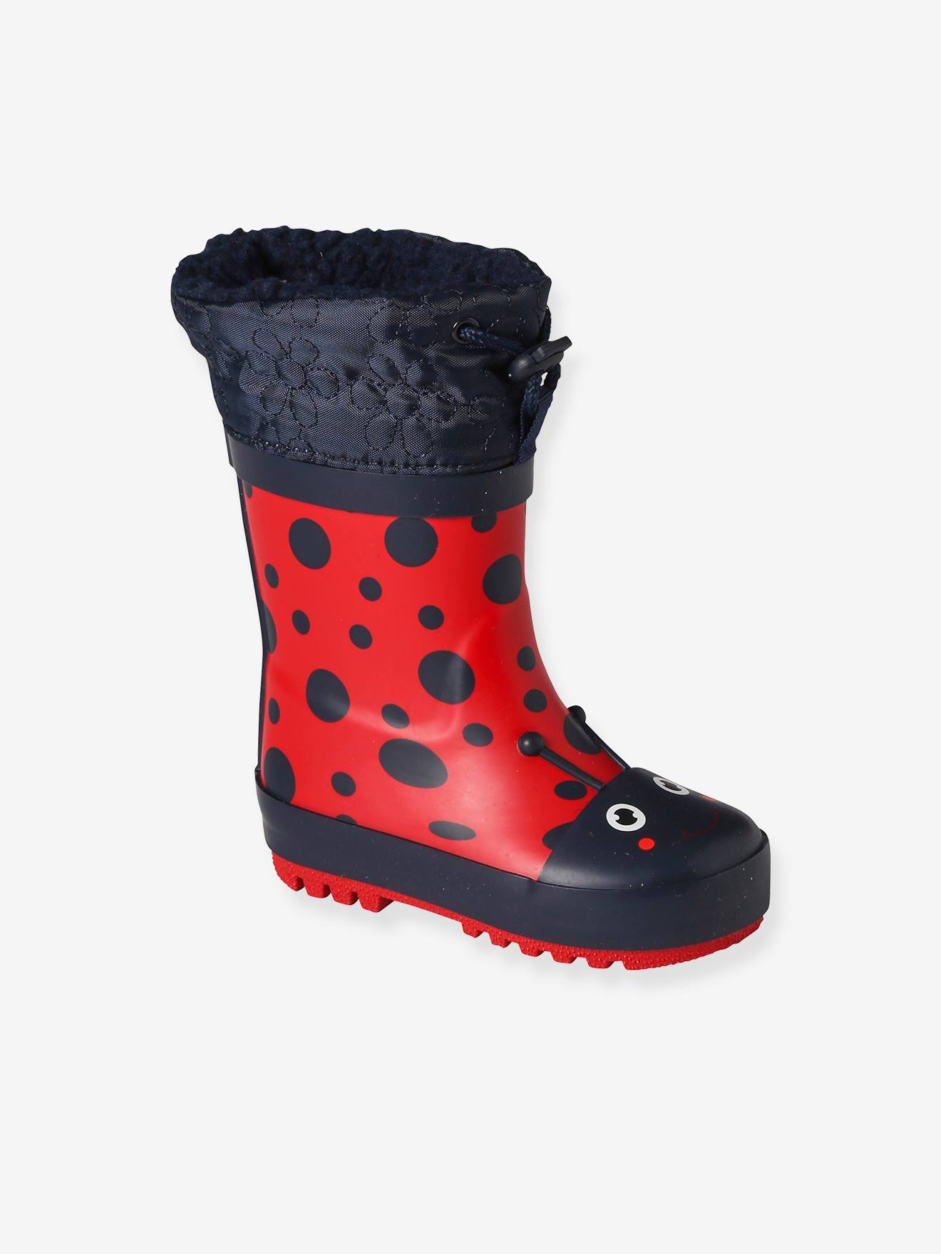Printed Natural Rubber Wellies with Fur Lining