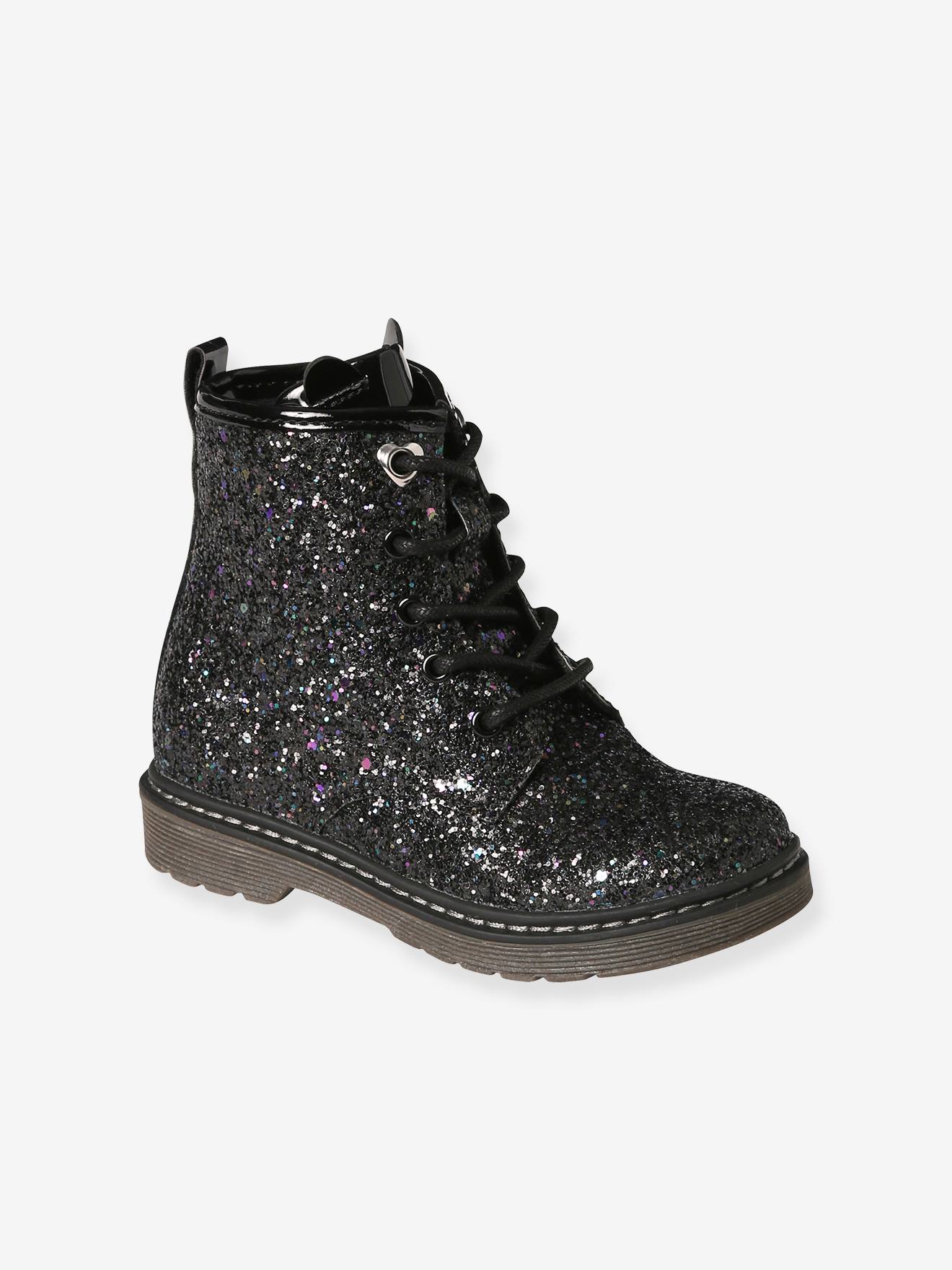 Girls glitter on sale lace up boots