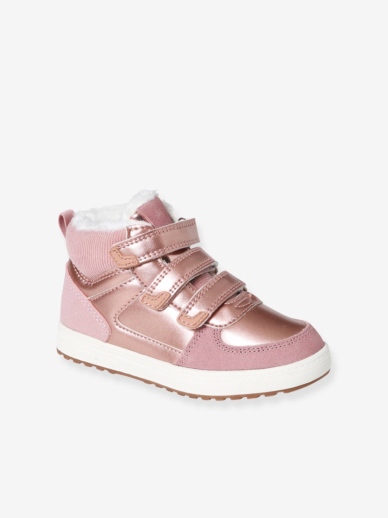 Hook And Loop Flatform Trainers, PINK