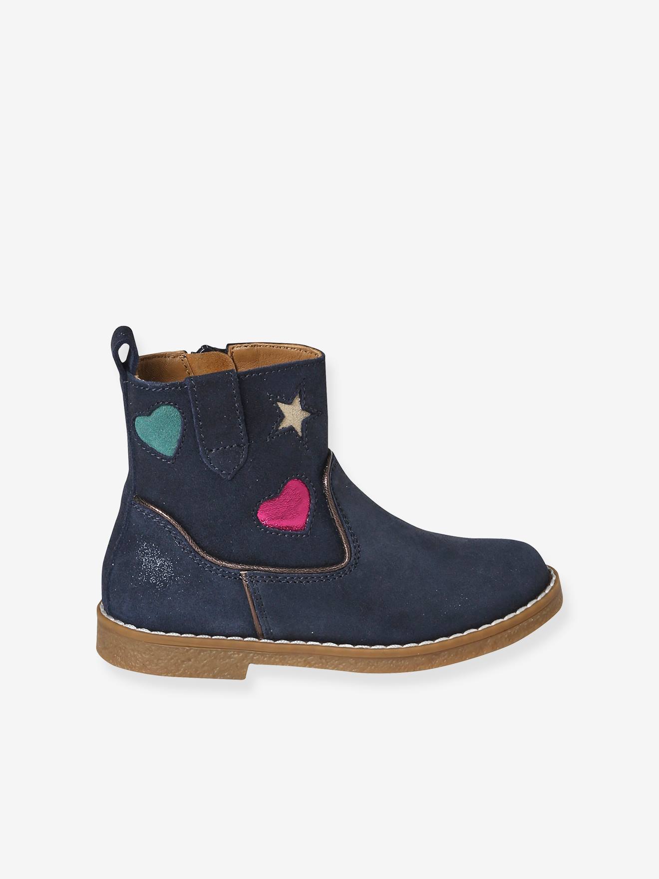 Girls navy leather boots sale