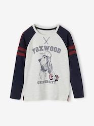 Boys-Tops-Top with Dog Animation Badge & Long Raglan Sleeves for Boys