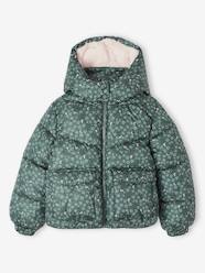 Printed Jacket with Hood & Polar Fleece Lining for Girls