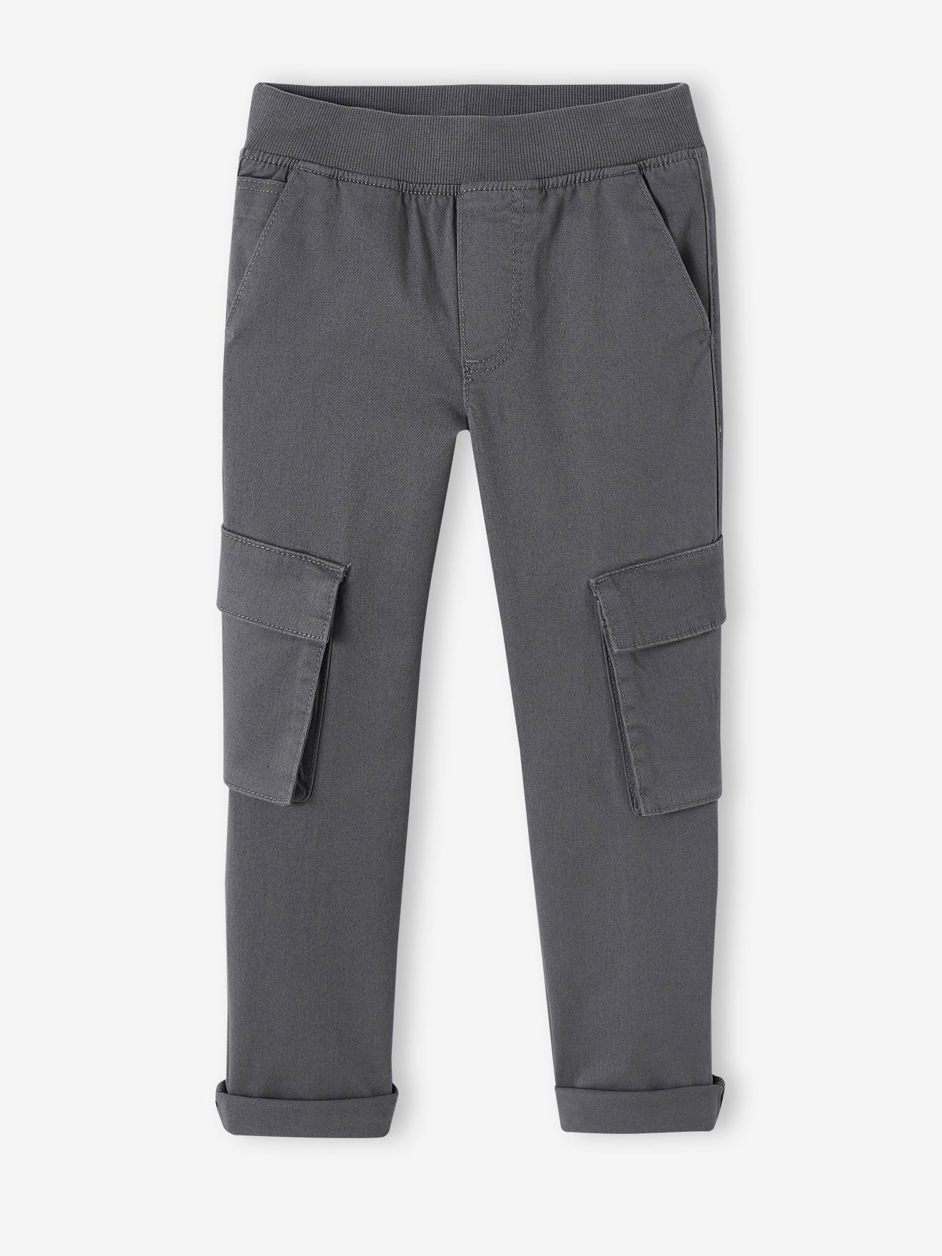 NARROW Hip Morphologik Cargo Trousers, Pull-Ons, for Boys slate grey