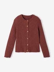 Girls-Cardigans, Jumpers & Sweatshirts-Rib Knit Cardigan for Girls