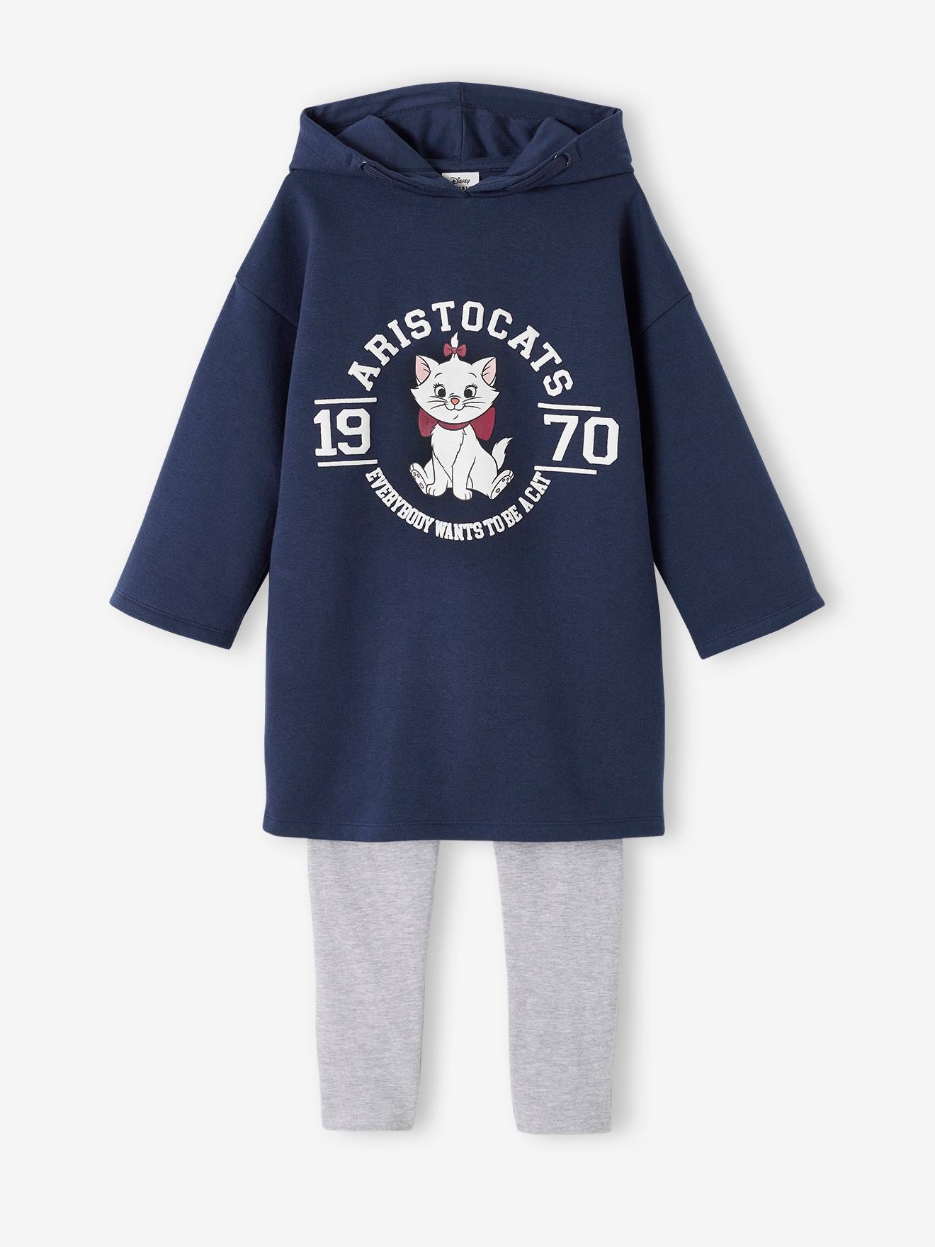 Sweatshirt-Type Dress + Leggings Outfit, Aristocats Marie by Disney(r), for Girls navy blue