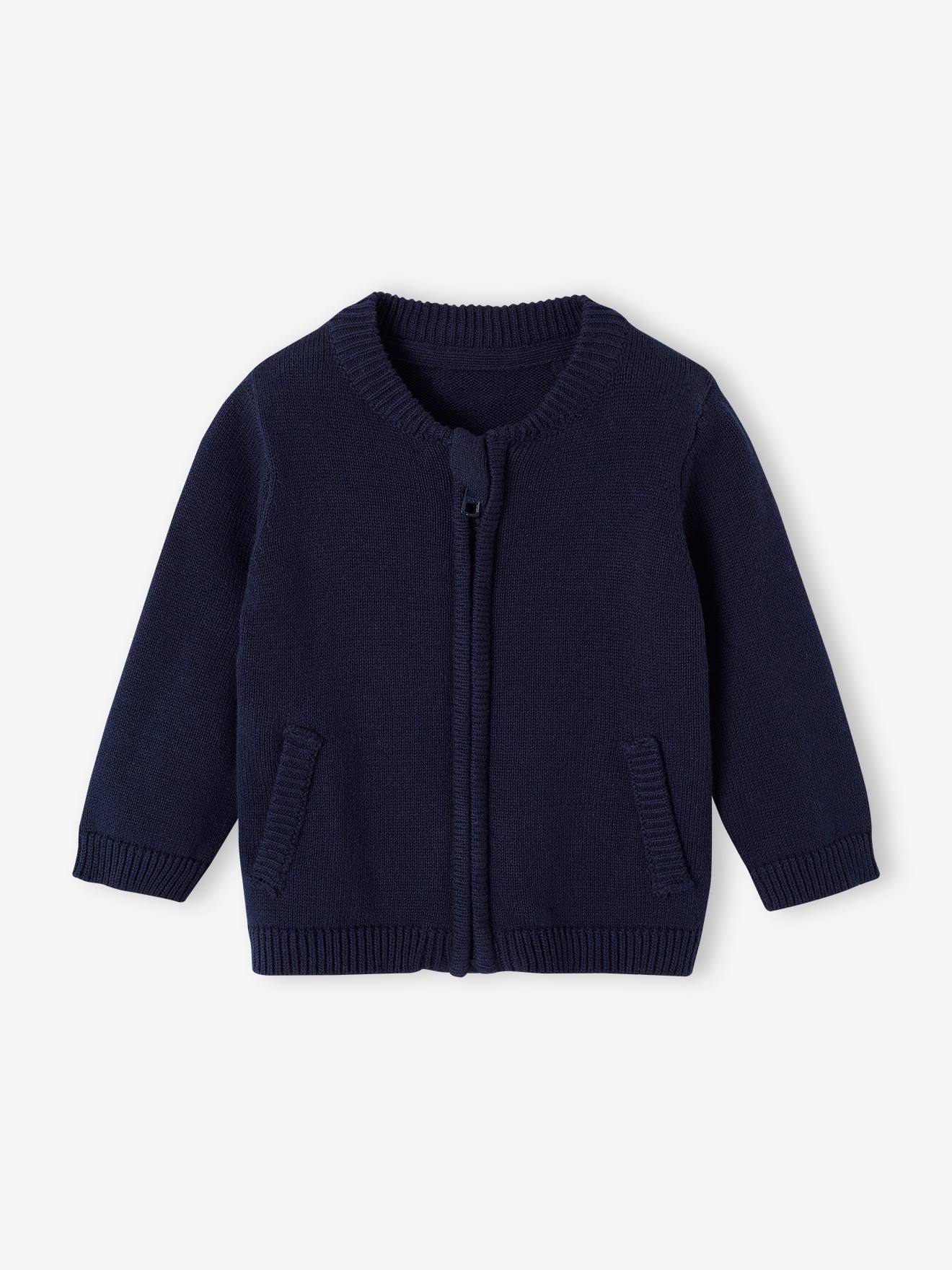Zipped College-Style Cardigan