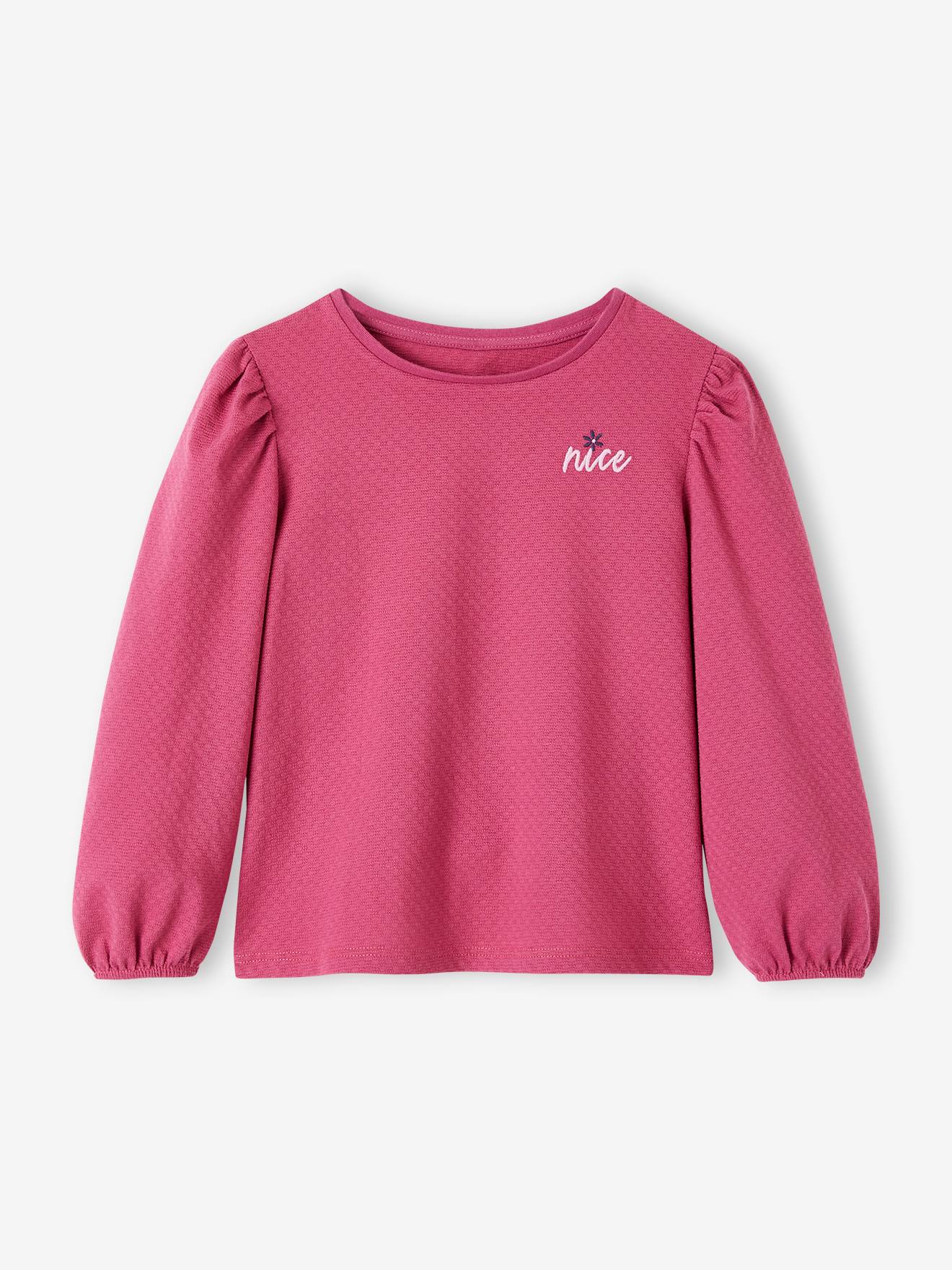 Fancy Textured Top with Long Puffy Sleeves