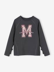 Girls-Sportswear-Long Sleeve Sports Top in Techno Fabric for Girls