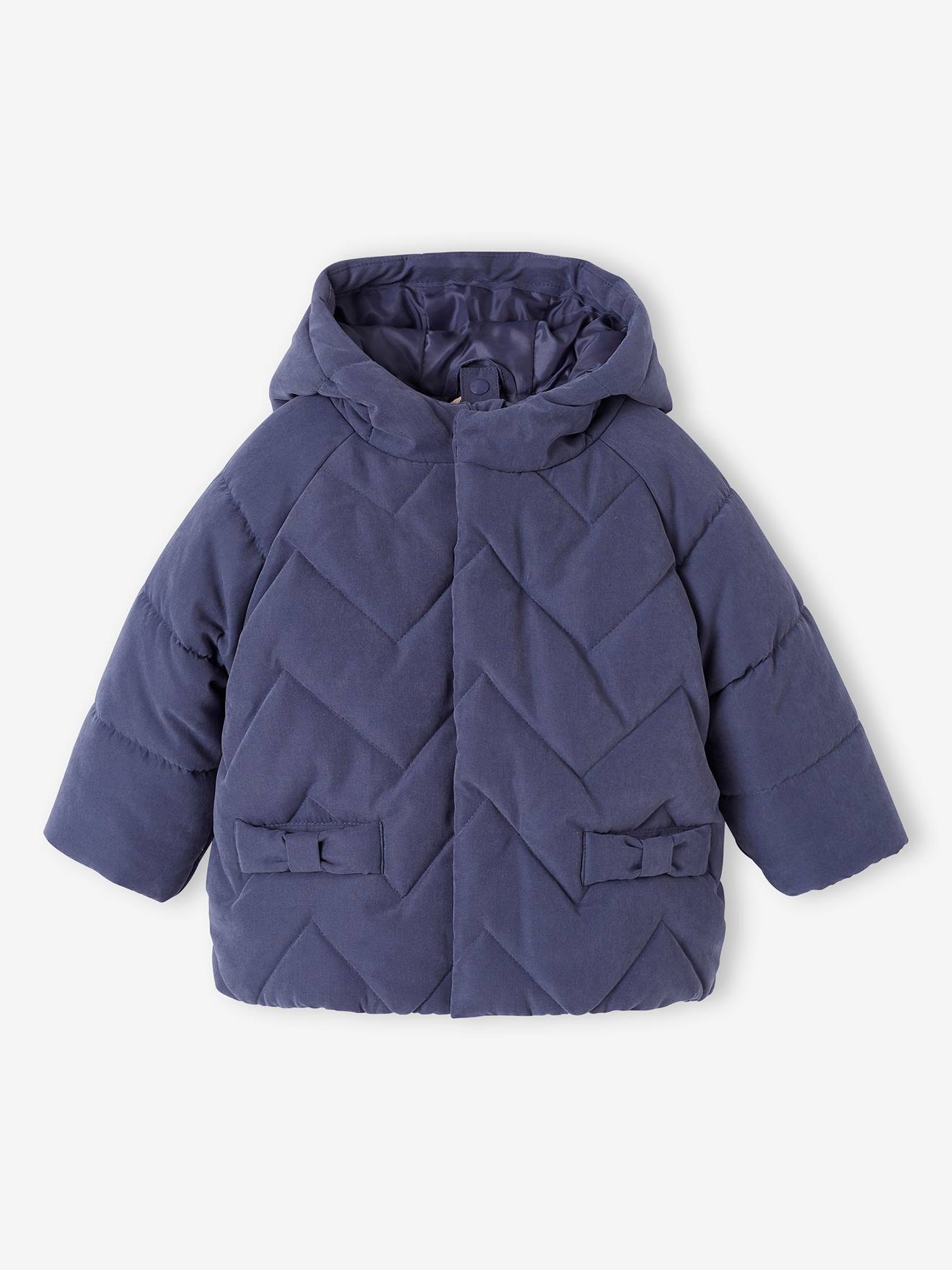 3-in-1 Quilted Coat for Babies slate blue