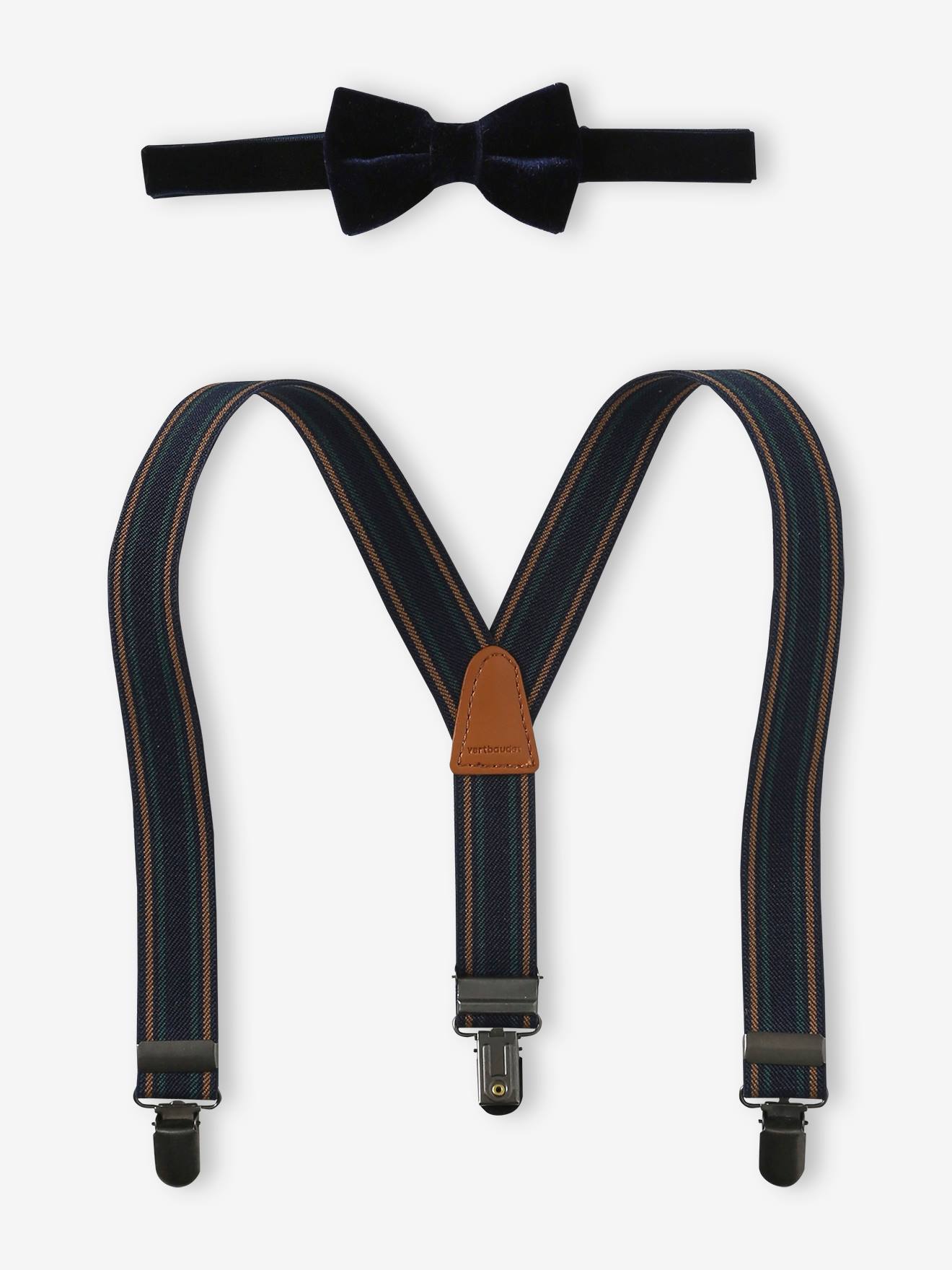 Velvet Bow-Tie & Braces Set