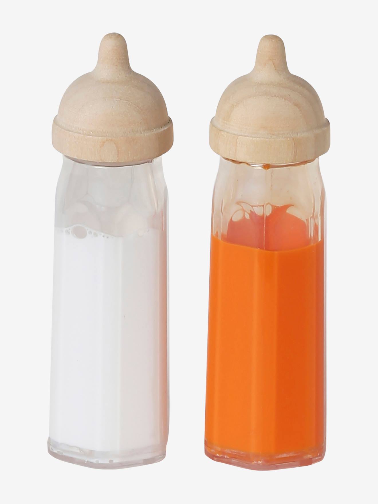 Set of 2 Magic Feeding Bottles for Baby Doll in FSC® Wood - wood, Freaky Treats | Vertbaudet
