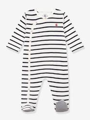 Baby-Striped Sleepsuit in Rib Knit for Babies, PETIT BATEAU