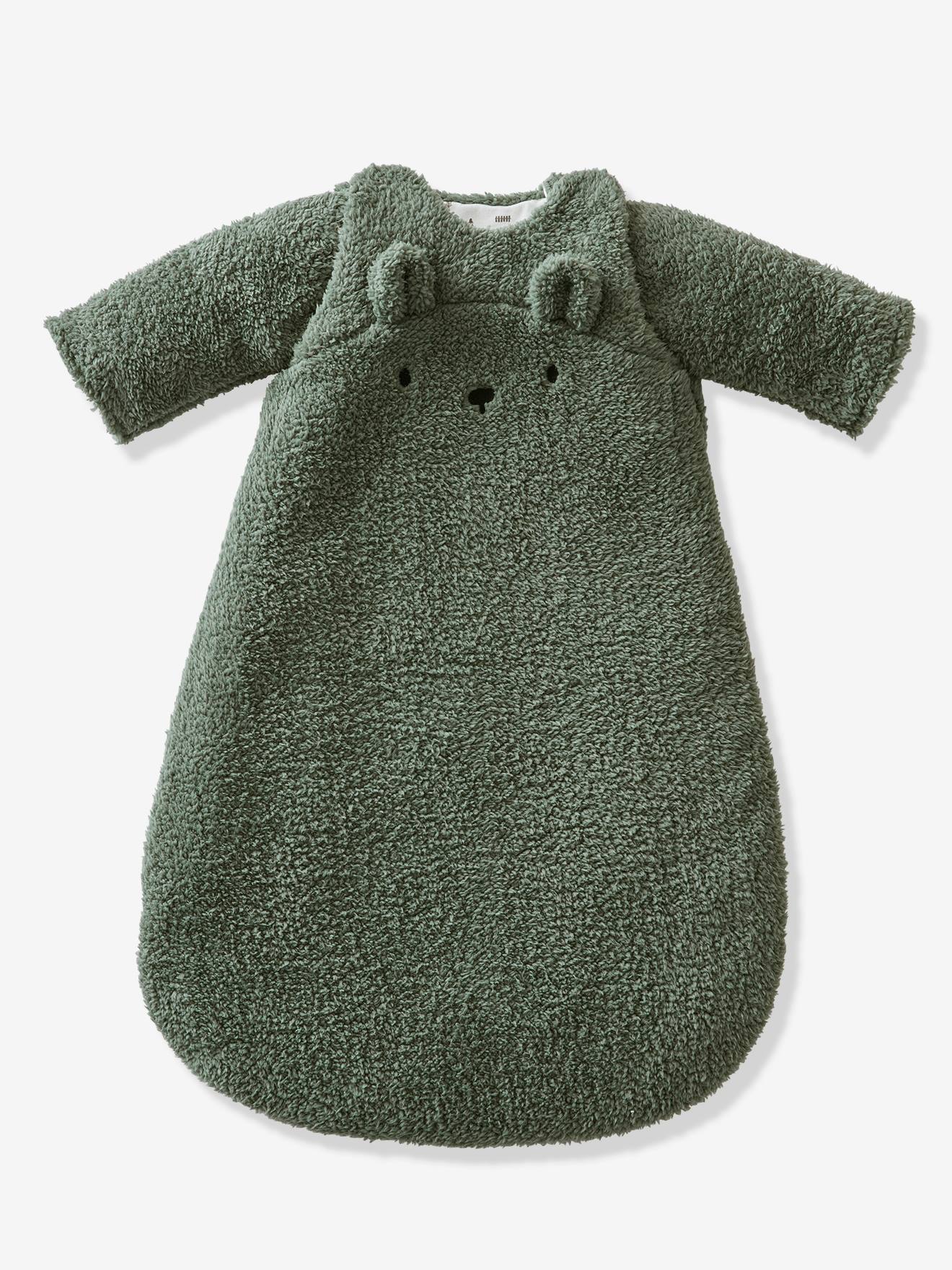 Bear Baby Sleep Bag with Removable Sleeves, GREEN FOREST sage green