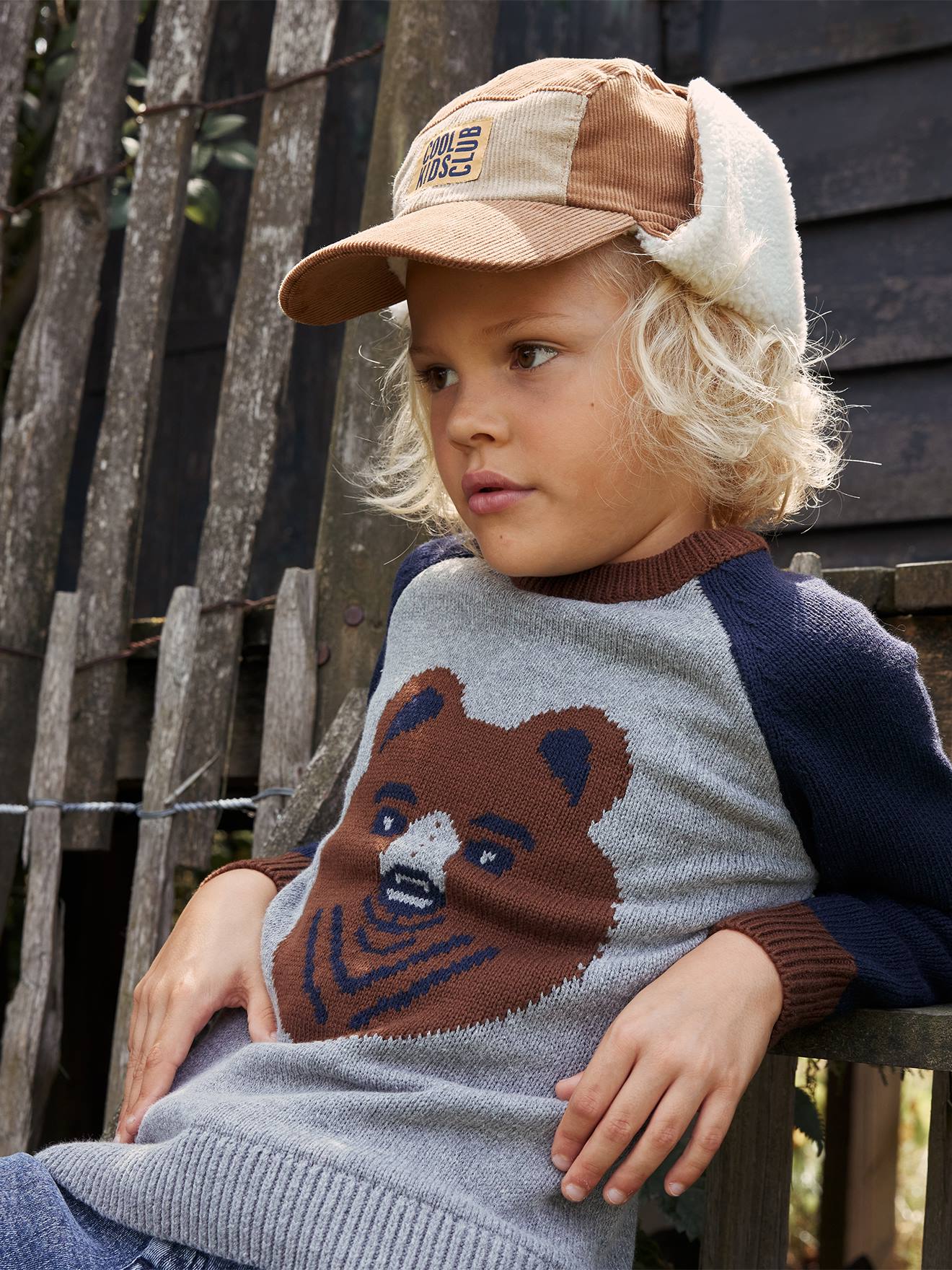 Jacquard Bear Jumper with Raglan Sleeves