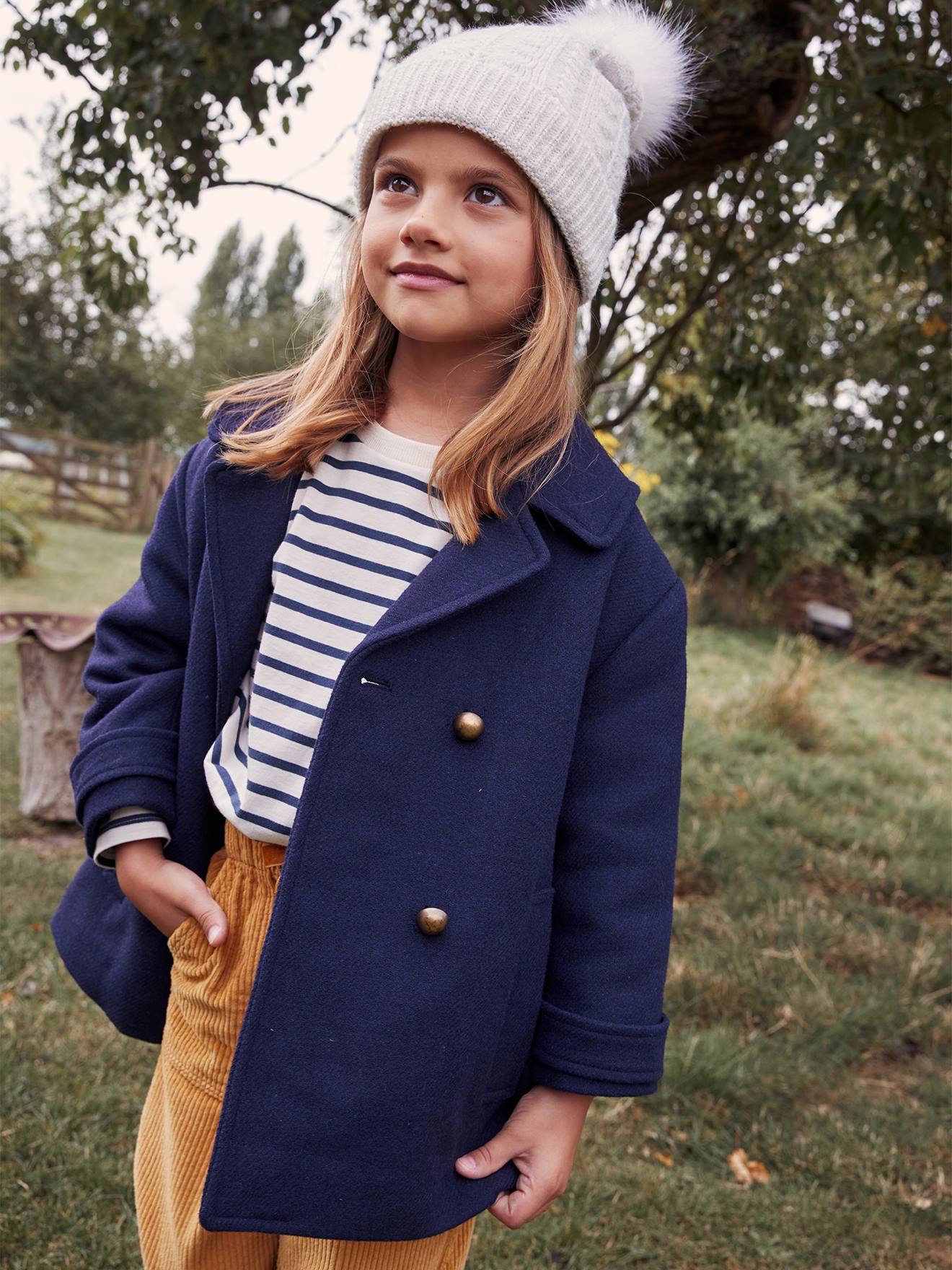 Girls navy hot sale blue coat