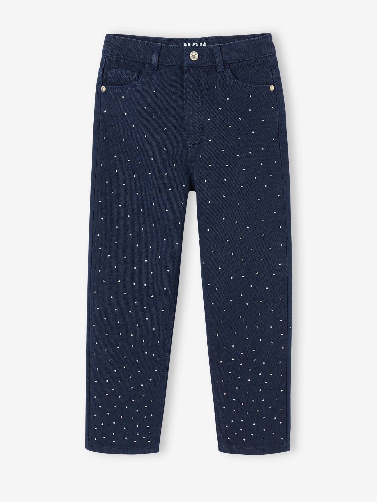 Mom Fit Trousers with Diamante