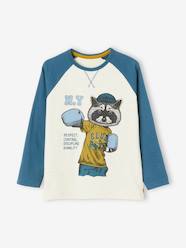 Sports Top with Boxer Raccoon, Raglan Sleeves, for Boys