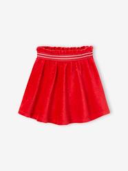 Girls-Christmas Special Skater Skirt in Glittery Corduroy for Girls