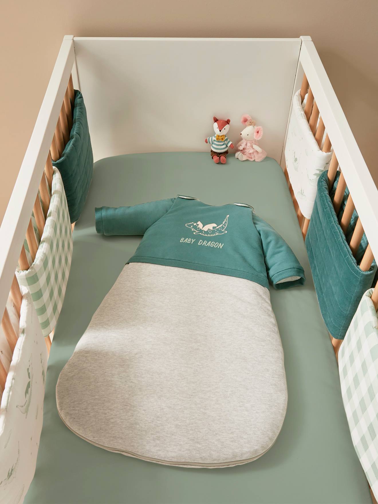 Dual Fabric Baby Sleeping Bag with Detachable Sleeves
