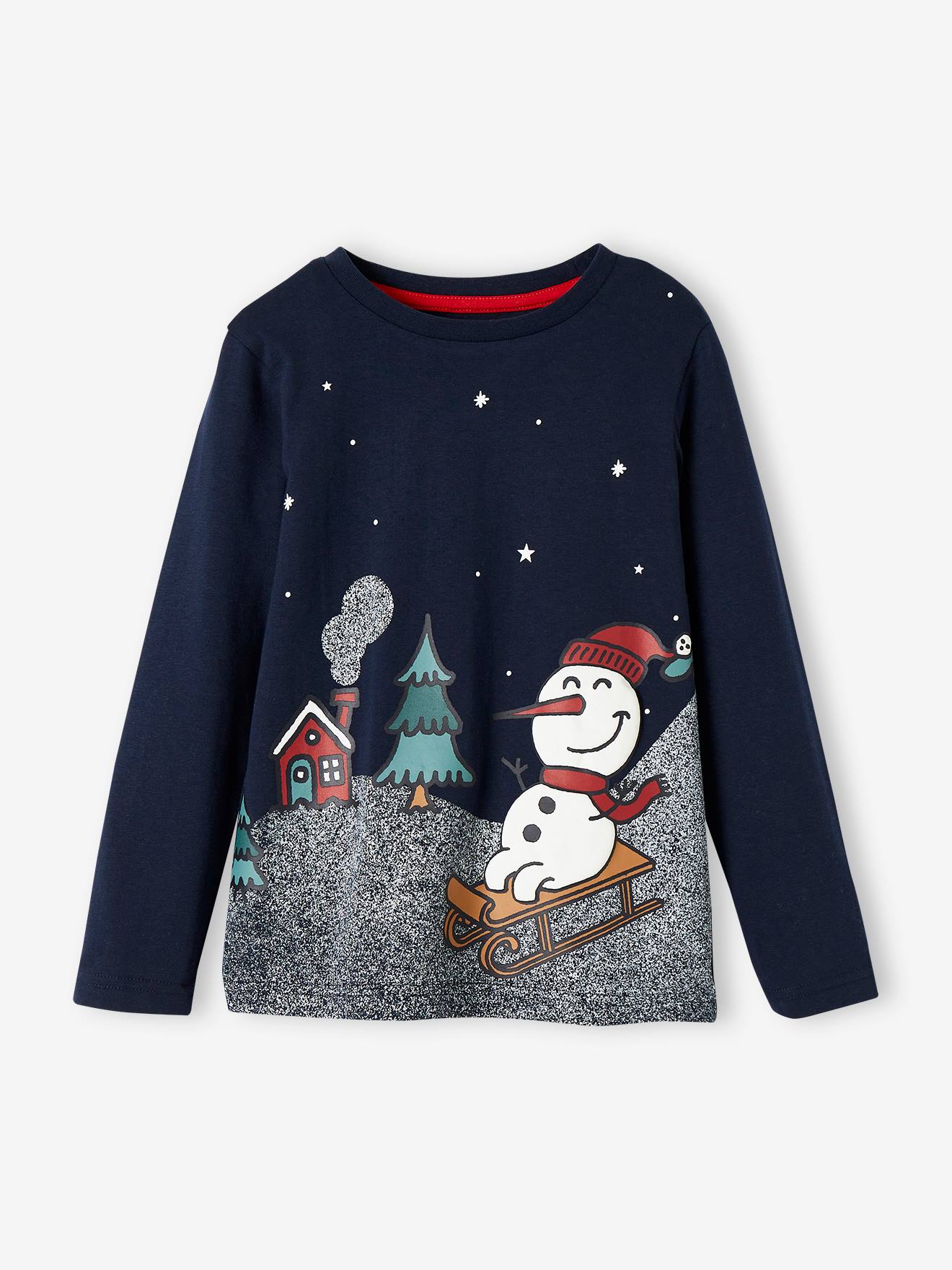Christmas Special Top with Snowman Motif